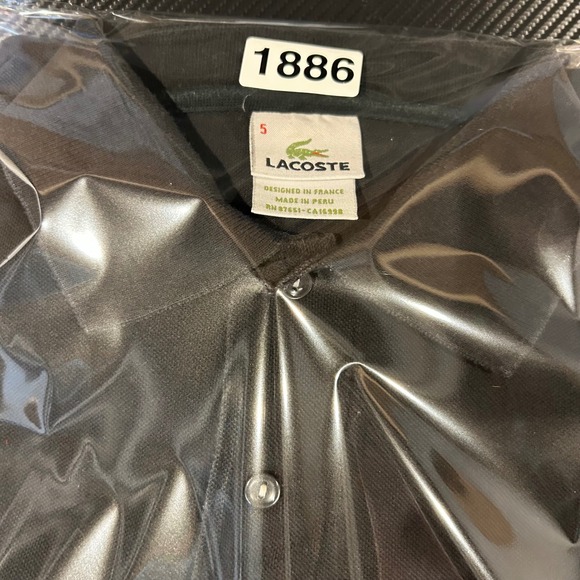 Lacoste Polo Mens Size 5 Black Short Sleeve Shirt Crocodile Logo France Made - Picture 10 of 10